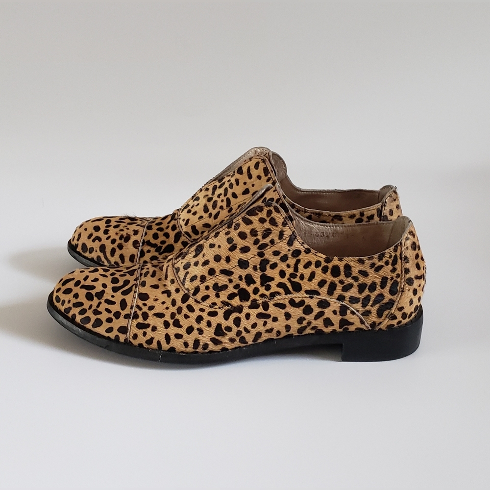Anthropologie All Black brand Women's Animal Print Loafer Size 7.5